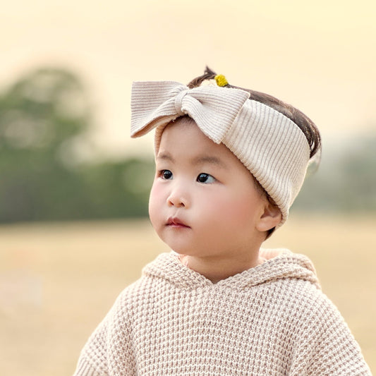 Organic Baby Headbands Knitted Newborn Bows
