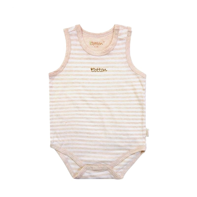 Tank Bodysuits: Organic Sleeveless Baby Onesies Stripe Single Jersey