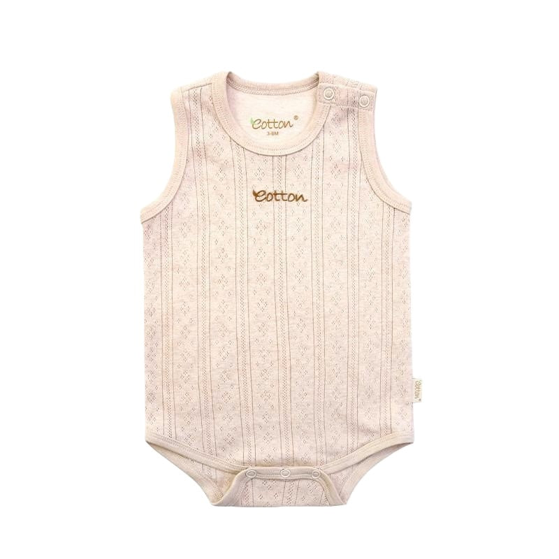 Tank Bodysuits: Organic Sleeveless Baby Onesies jacquard rib