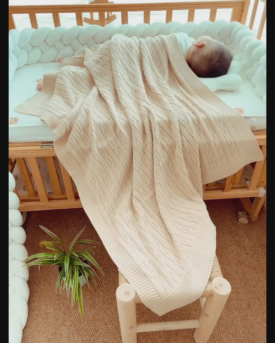 Unique Newborn Gifts: Soft Cable Knit Baby Blanket Gift Box Video