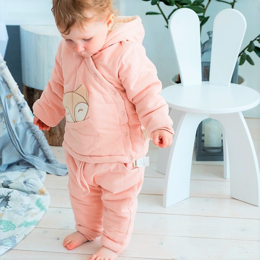 Baby Girl Snowsuit Organic Winter Outfits 2-piece Set Bunting