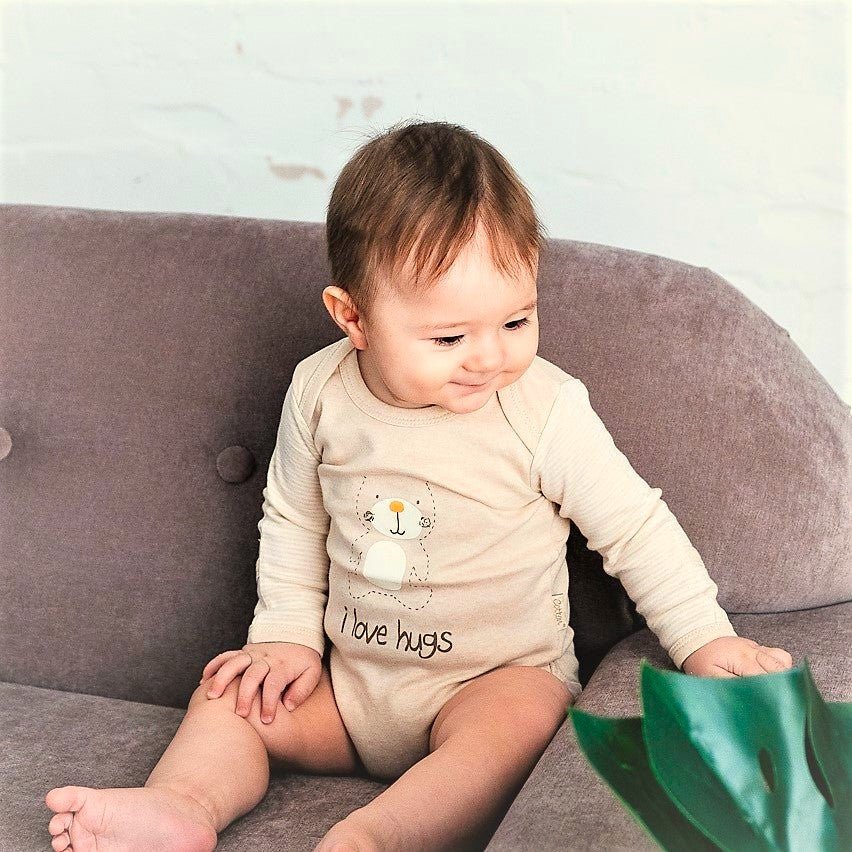 Organic Cotton Long Sleeve Baby Onesies - Jungle