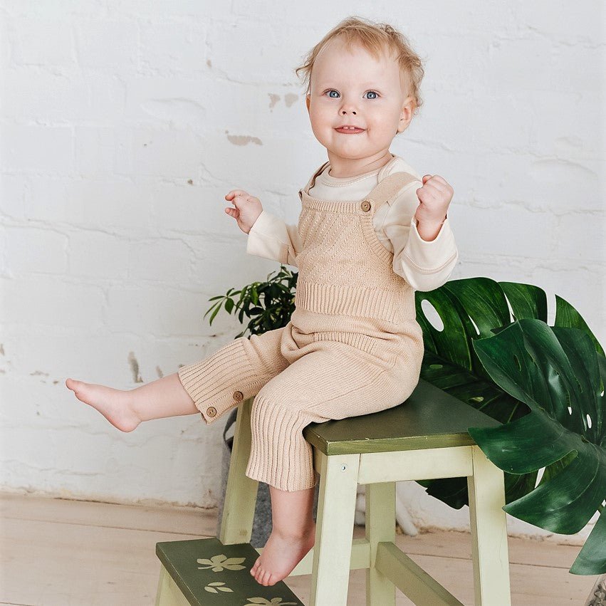 Organic Cotton Knitted Baby Overalls | Eotton Canada