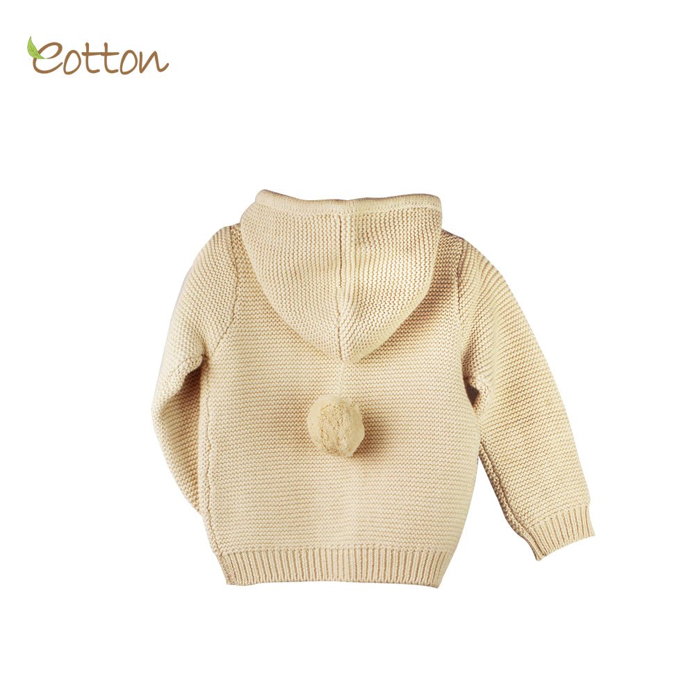 Organic Cable Knit Hooded Baby Cardigan