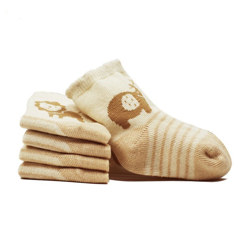 Infant Socks That Stay On: 4 pairs Organic Newborn Sock Set | Eotton