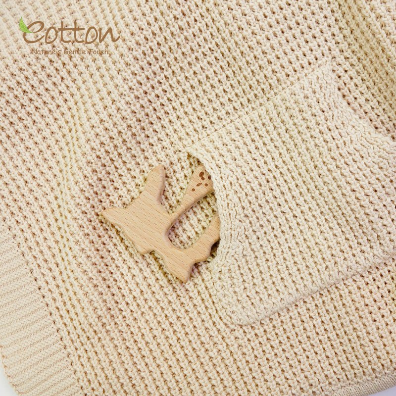 Newborn Poncho: Organic Cable Knit Sweater Newborn Cloak | EottonCanada