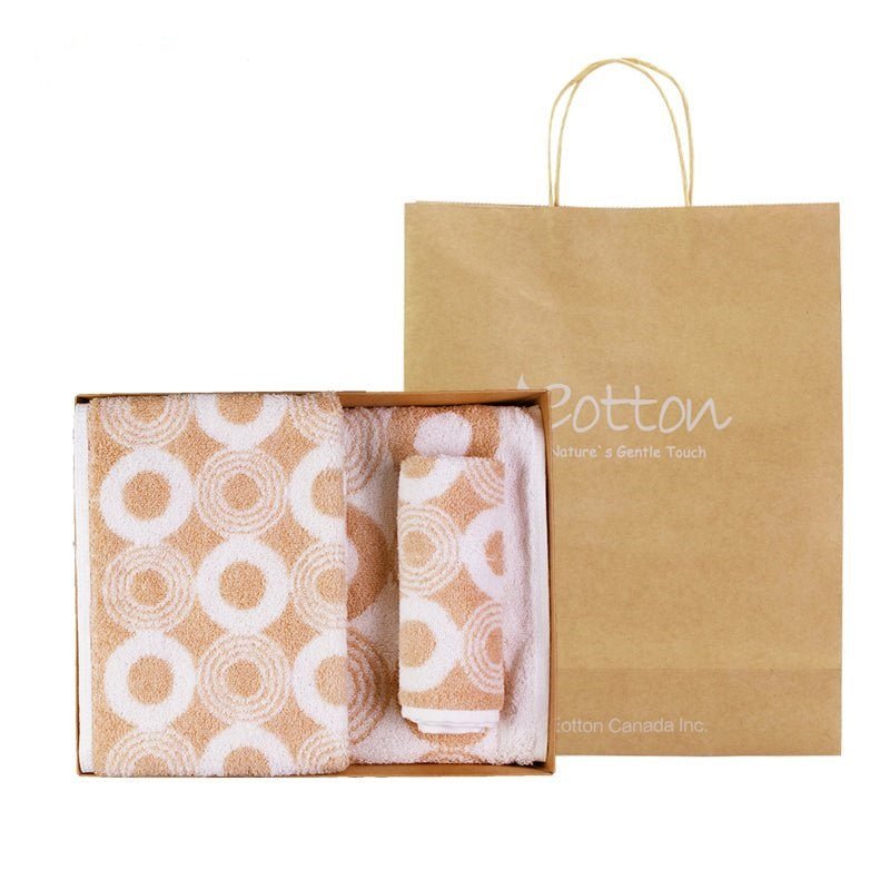 Newborn Gifts | Organic Cotton Baby Bath Towel Set Circles design | Eotton Canada