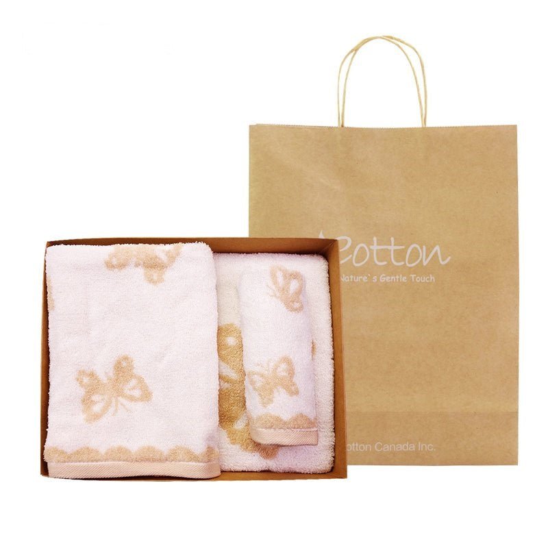 Organic Cotton Baby Bath Towel Set butterfly design | Eotton Canada
