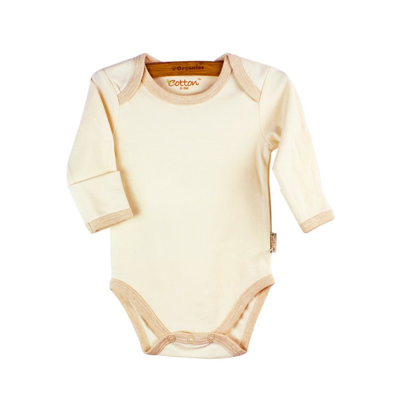 3-Pack Organic Cotton Long Sleeve Bodysuits white color | Eotton Canada