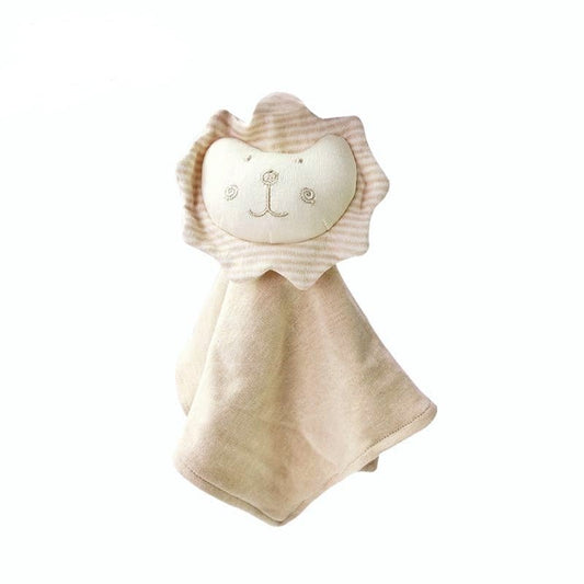 Organic Cotton Lion Security Blanket: Infant Lovey Blanket Stuffed Animal Head