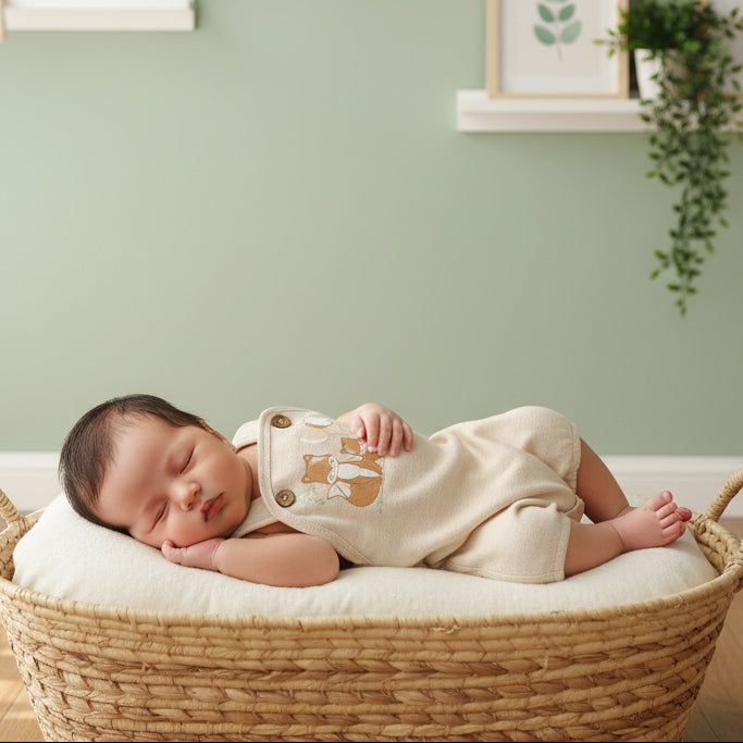 Natural Coconut Shell Buttons on Organic Baby Clothing - Eotton Canada