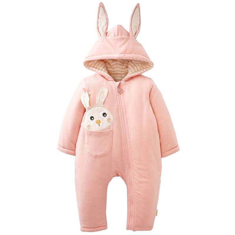 Organic Newborn Winter Clothes: Bunting Suit For Baby Girl