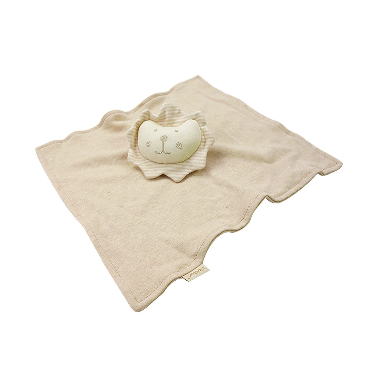 Organic Cotton Lion Security Blanket: Infant Lovey Blanket Stuffed Animal Head