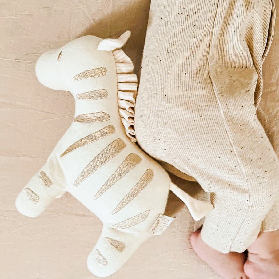 Luxury Baby Gifts - adorable organic toy Zebra from gift box | Eotton Canada