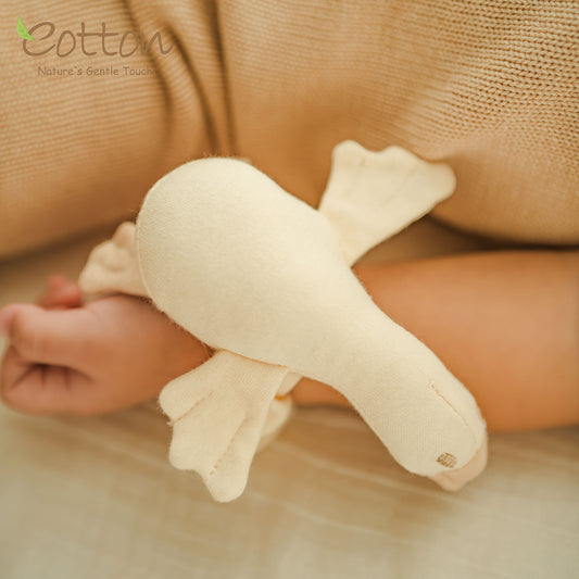 Organic Rattle Goose | Baby Wrist & Ankle Rattle | Eotton Canada