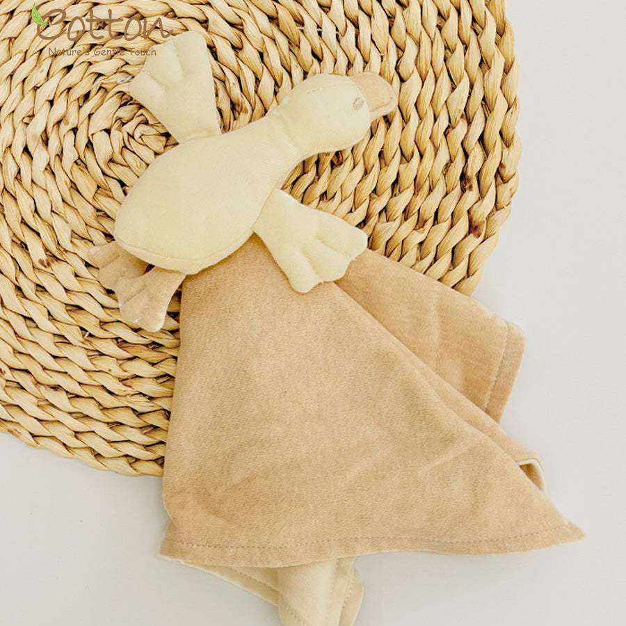 organic nature colored cotton baby security blanket Canada Goose design | Eotton Canada