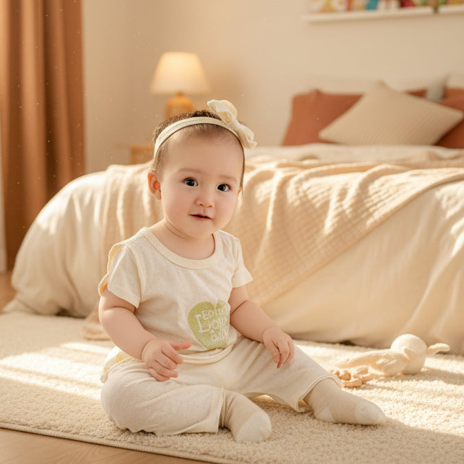 Best organic baby girl T-shirt & pant set | Eotton Canada