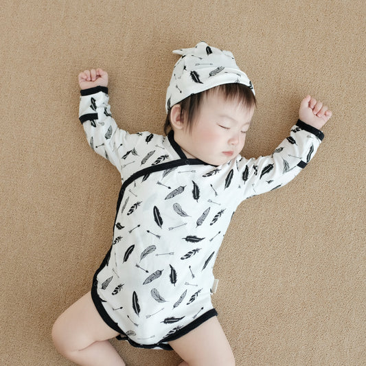 Organic Short Sleeve Baby Kimono Onesies | Eotton Canada