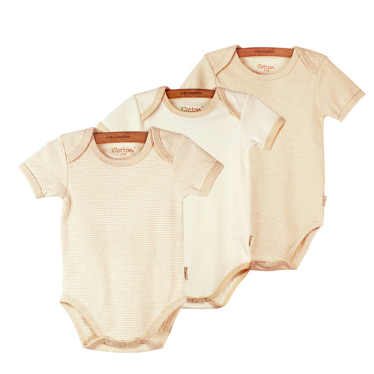 Organic Baby Short Sleeve Onesies: Soft & Sustainable 3-Pack | Eotton Canada