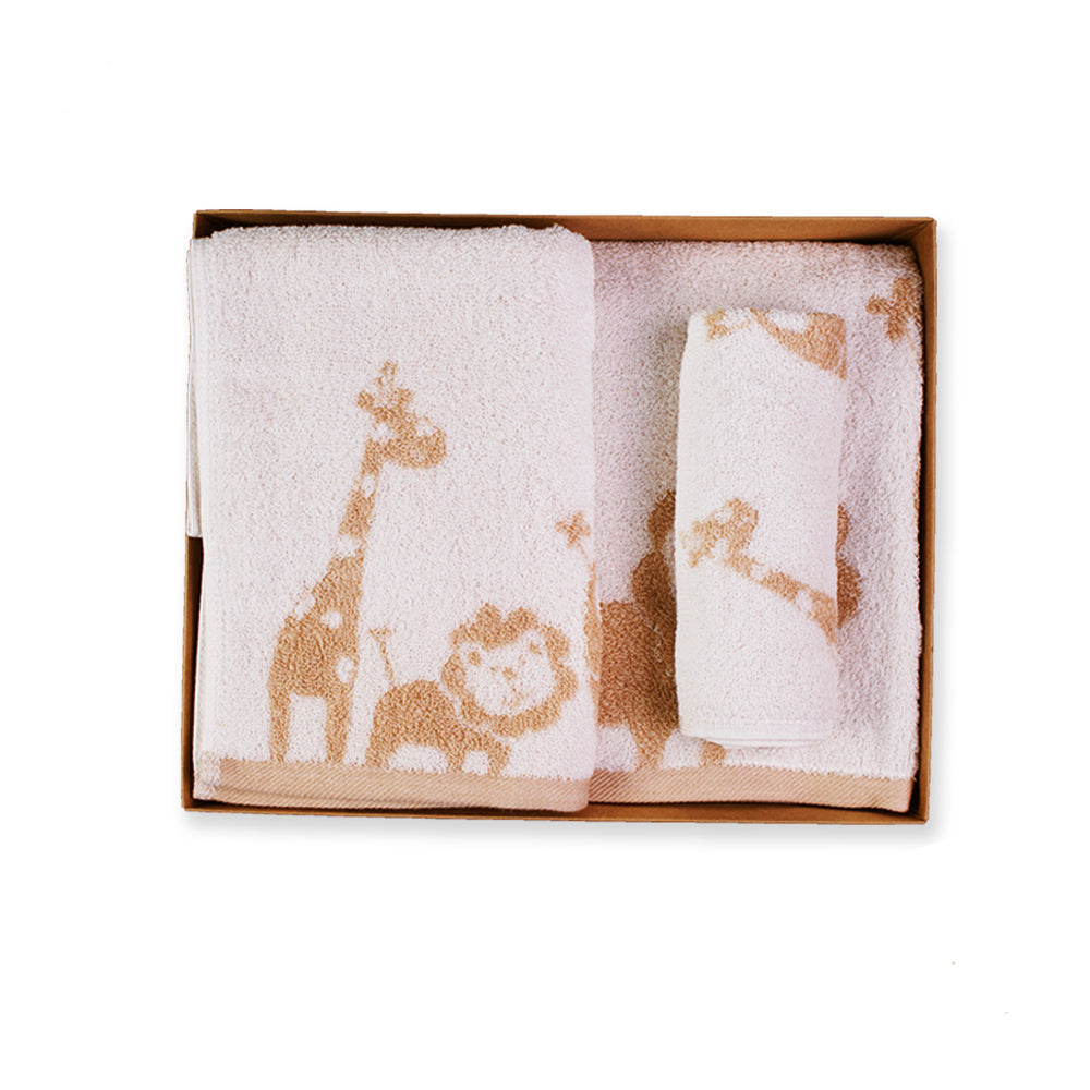 Soft Organic Baby Towel Set Jungle Animals