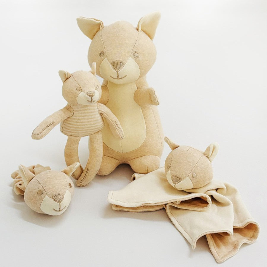 Organic Baby Toys Squirrel Family | Soft Toys Rattles Mini Squirrel Toy and Squirrel Baby Security Blanket | Eotton Canada