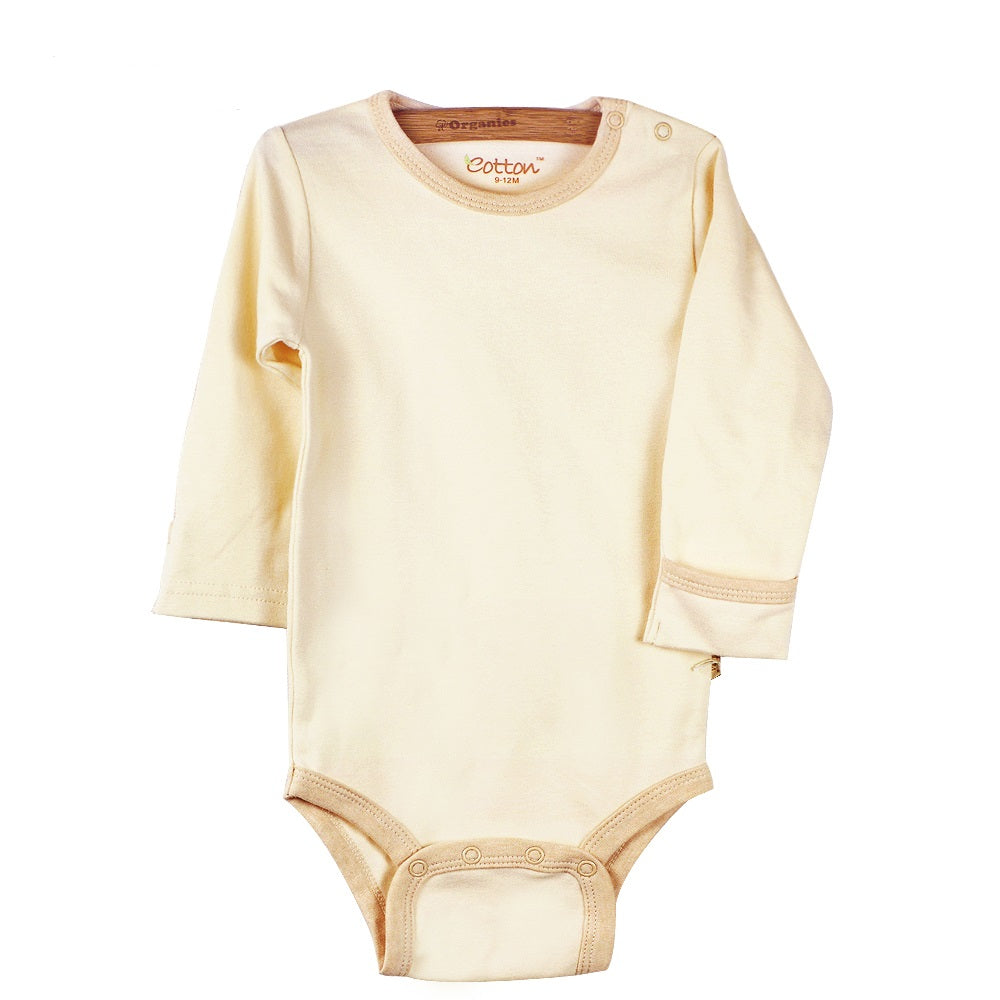 Organic Newborn Clothes: Long Sleeve Baby Bodysuit - Shoulder Snap | Eotton Canada