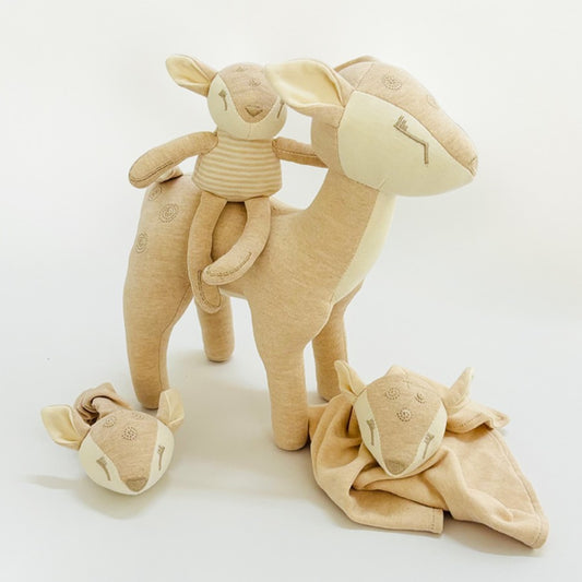Eotton Organic Baby Deer Toy Gift Set | Newborn Rattle, Stuffed Animals & Security Blanket