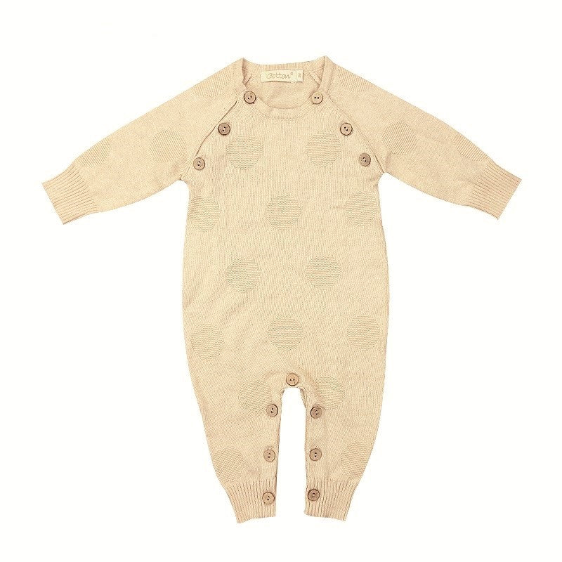 Thinner jacquard summer baby knitwear jumpsuit made of 40TK combed organic cotton| Eotton Canada