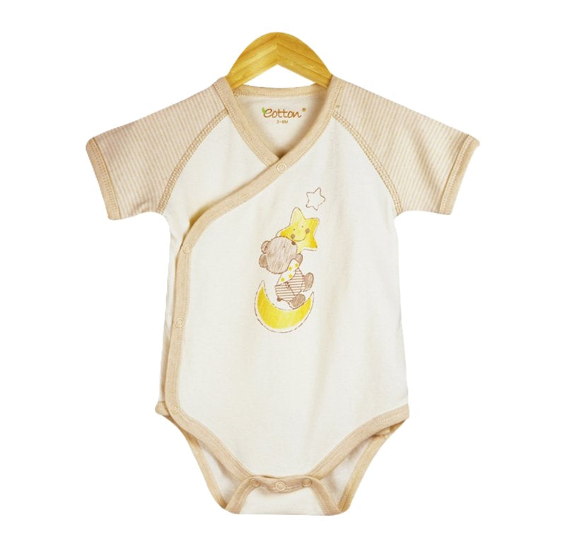 GOTS-certified organic cotton onesie with non-toxic water-based baby star prints | Eotton Canada
