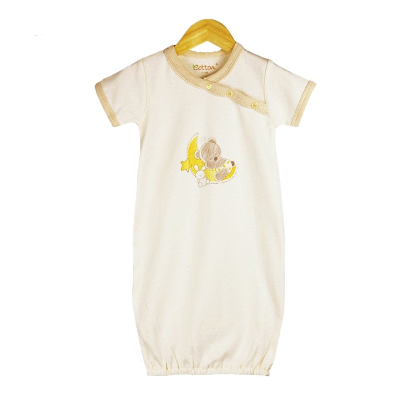 Soft and breathable organic cotton baby nightgown with short sleeves | Eotton Canada