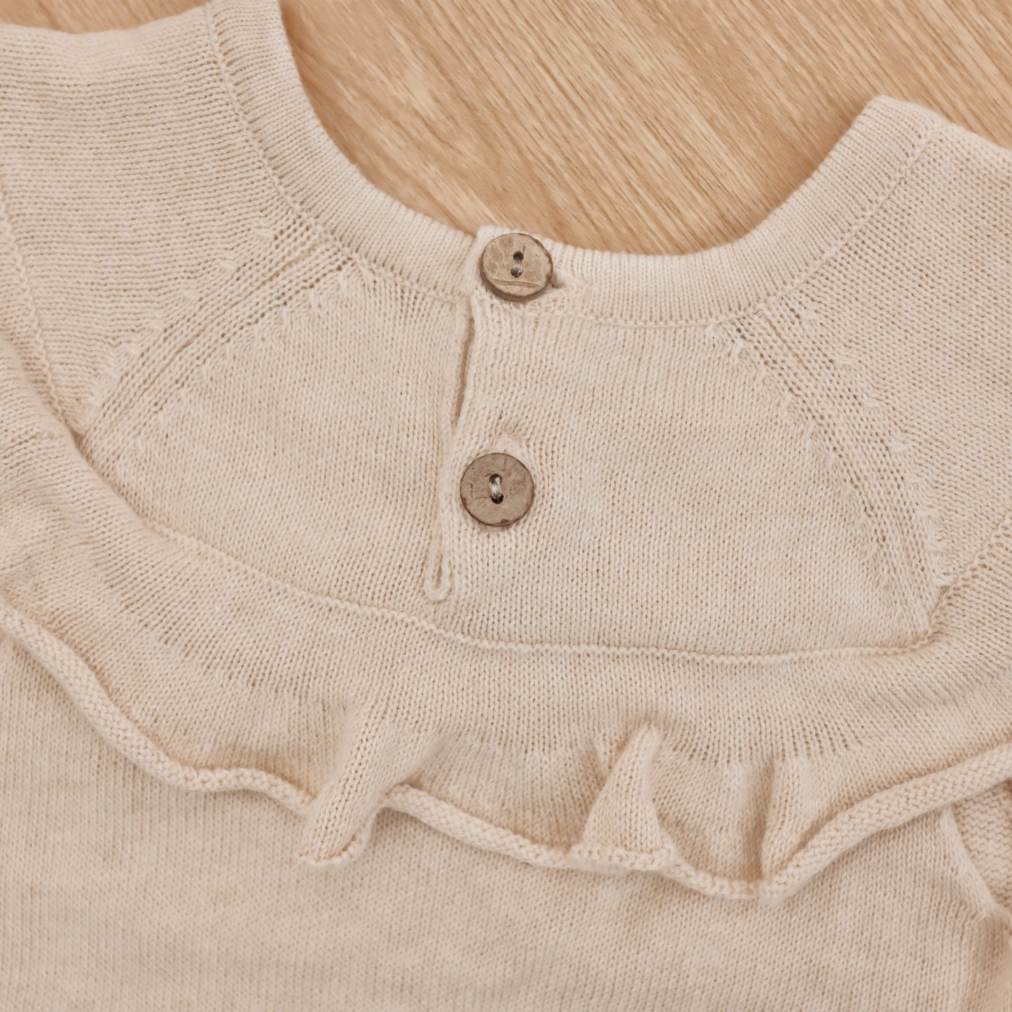 Organic Baby Ruffle Knitted Onesie | Cloud Soft Sweater Bodysuit | Eotton Canada
