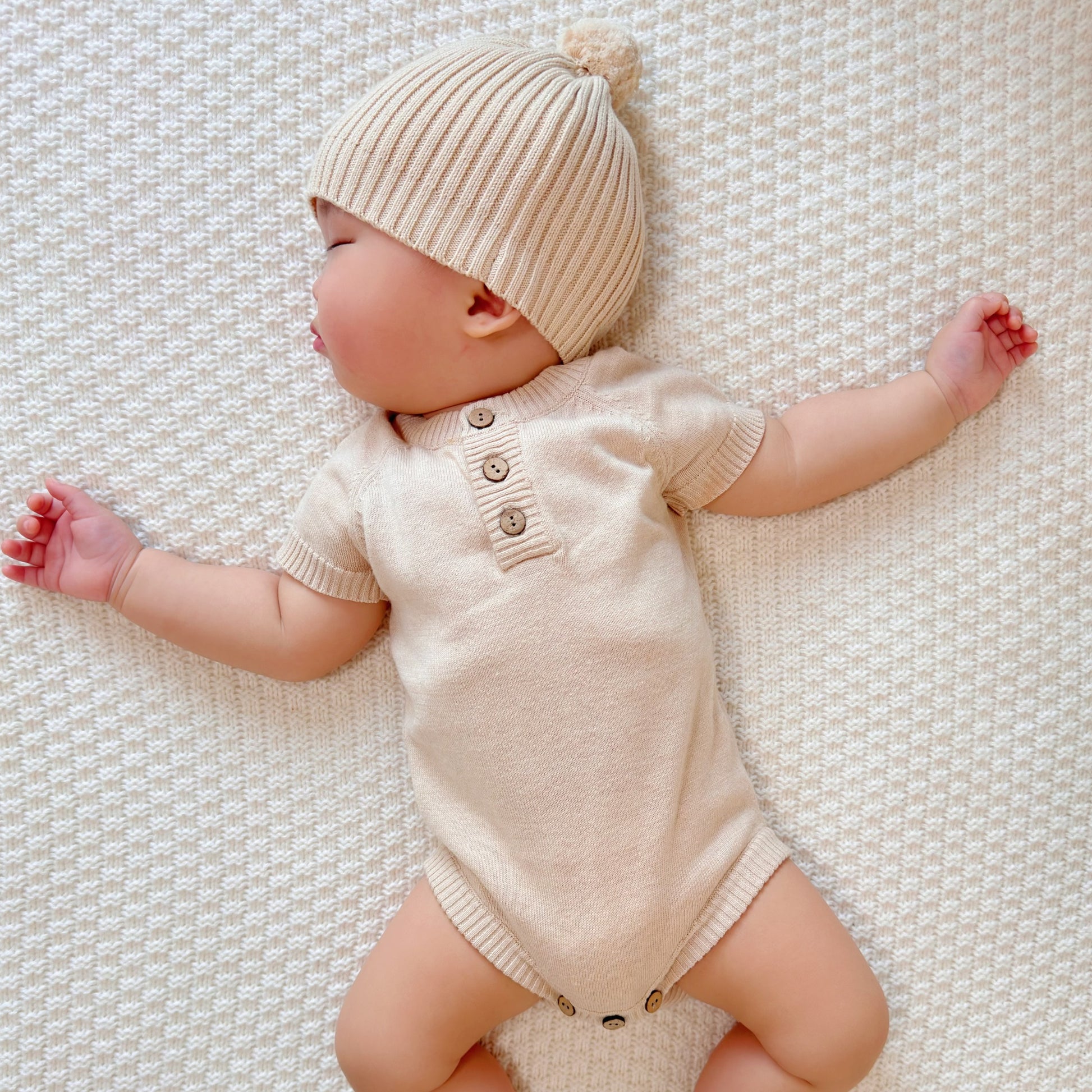 Pure Soft Organic Baby Knitted Onesie for spring and summer Canada