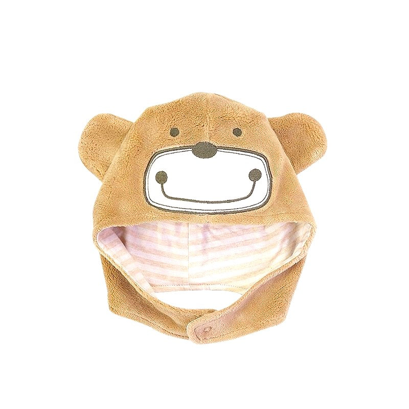 Organic Baby Winter Hats - Adorable Monkey Embroidery Trapper Hat 