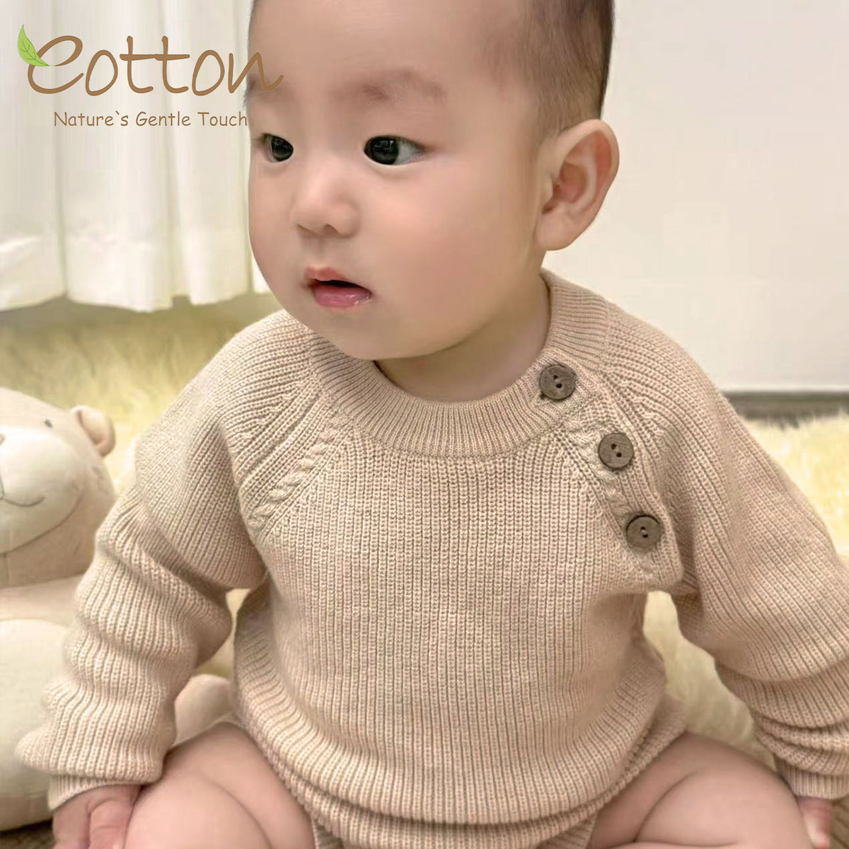 organic cotton knitted baby onesies
