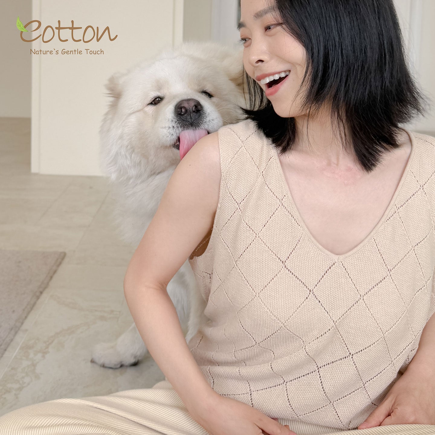 Organic V-Neck Vest for Mom | Non-Toxic Nature Colored | Eotton Canada