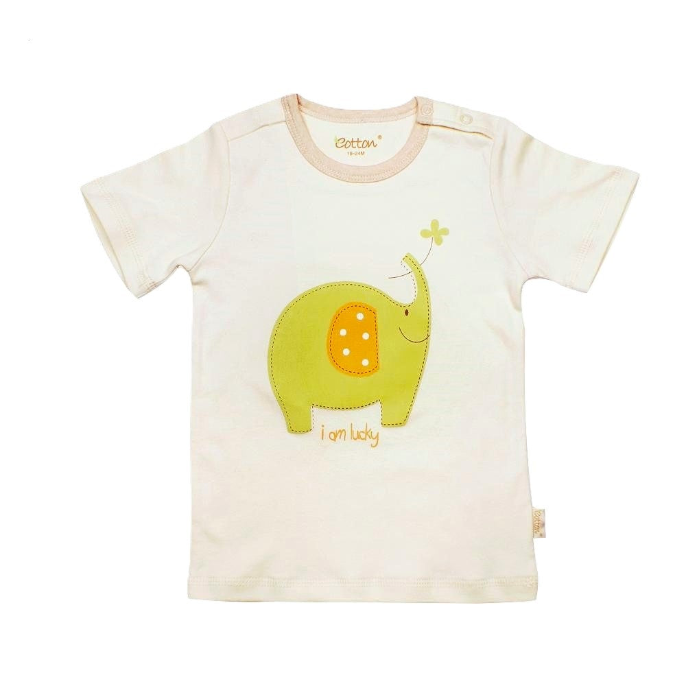 Organic Cotton Baby T-shirts print Cut Elephant