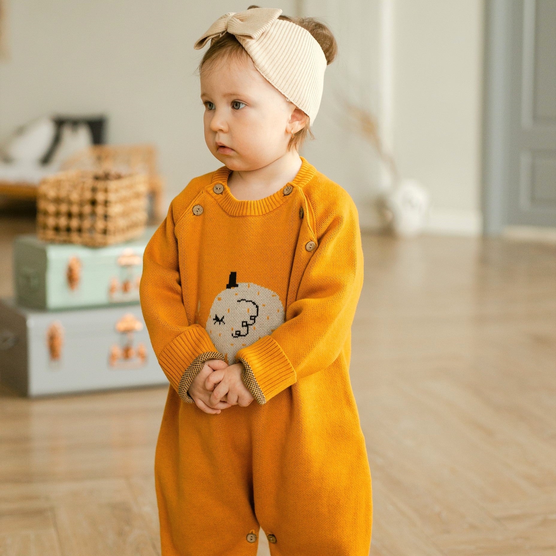 Oversized Organic Newborn Sweater Romper - Mammoth