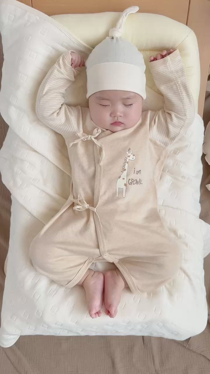 Organic Cotton Baby Romper Kimono-style video