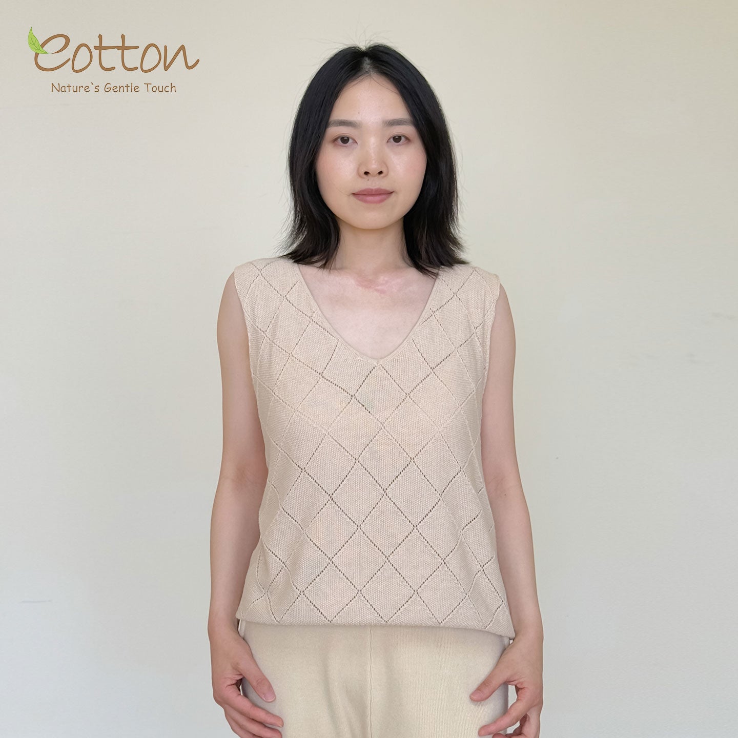 Organic V-Neck Vest for Mom | Non-Toxic Nature Colored | Eotton Canada