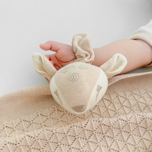 Cute Baby Wrist Rattle | Organic Sensory Toys | Eotton Canada