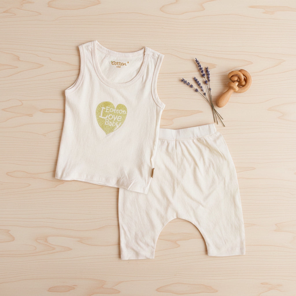 super soft organic baby summer outfit 2 pieces set - tank top & harem pant