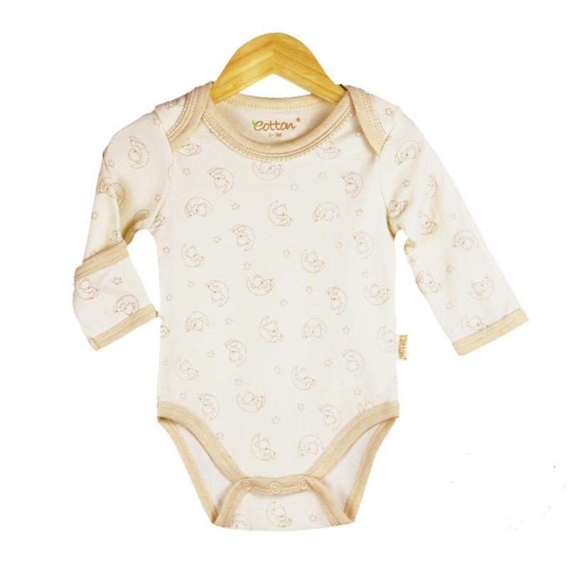 Premium 185gsm organic cotton bodysuit for spring in baby star theme - Eotton Canada