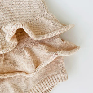 Cute Knit Ruffle Romper | Organic Cotton Baby Girl Bodysuit - EottonCanada