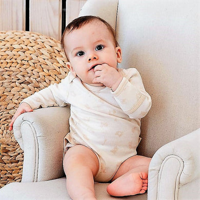 Organic Cotton Baby Bodysuit - Long Sleeve Infant Onesie with Attached Mittens - EottonCanada