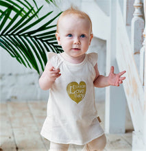 Load image into Gallery viewer, Organic Cotton Onesies: Baby Girl Bodysuit with Ruffle Sleeve | Eotton Canada
