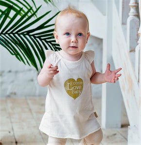 Organic Cotton Onesies: Baby Girl Bodysuit with Ruffle Sleeve | Eotton Canada