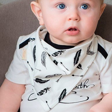 Best Organic Baby Bibs: Infant Triangle Bib - Black & White | Eotton Canada