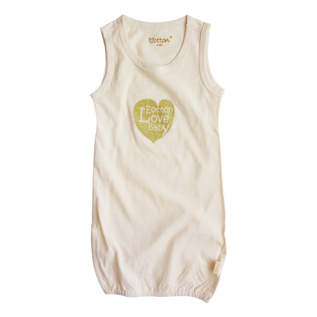 Organic Cotton Newborn Clothing: Infant Sleep Gown - Love Baby Theme - EottonCanada