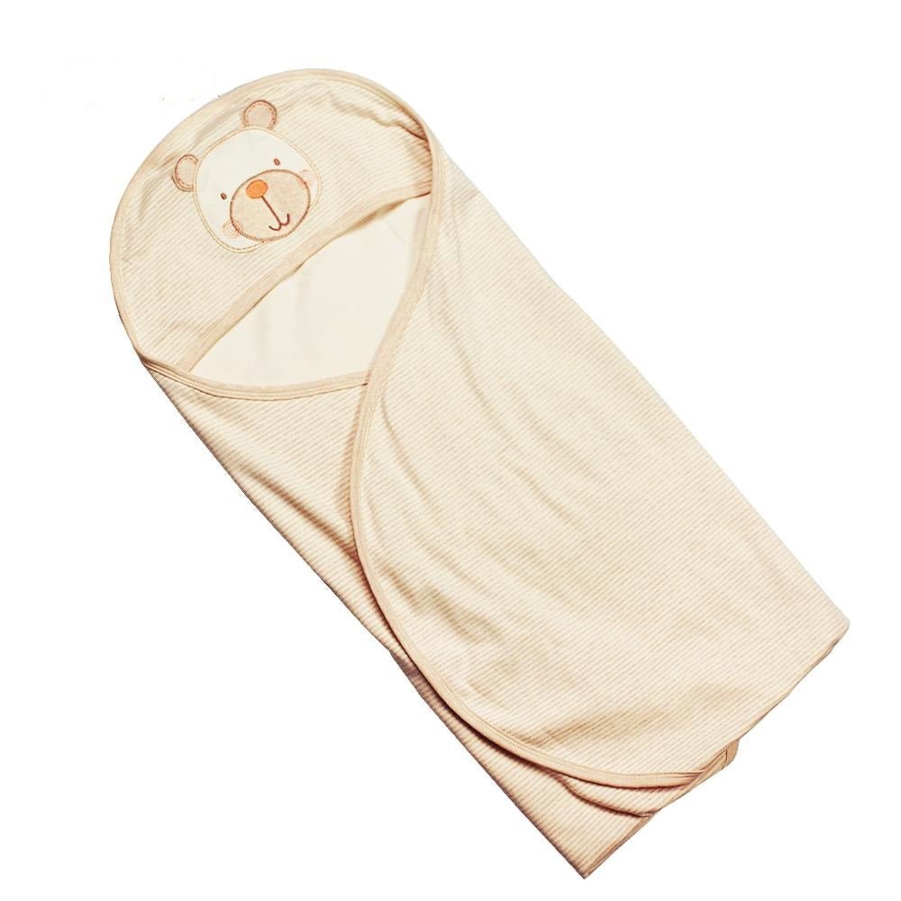 Organic Cotton Hoodie Baby Swaddle Blanket -  Large Flower Shape
