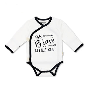 Organic Cotton Long Sleeve Kimono in Black & White - EottonCanada